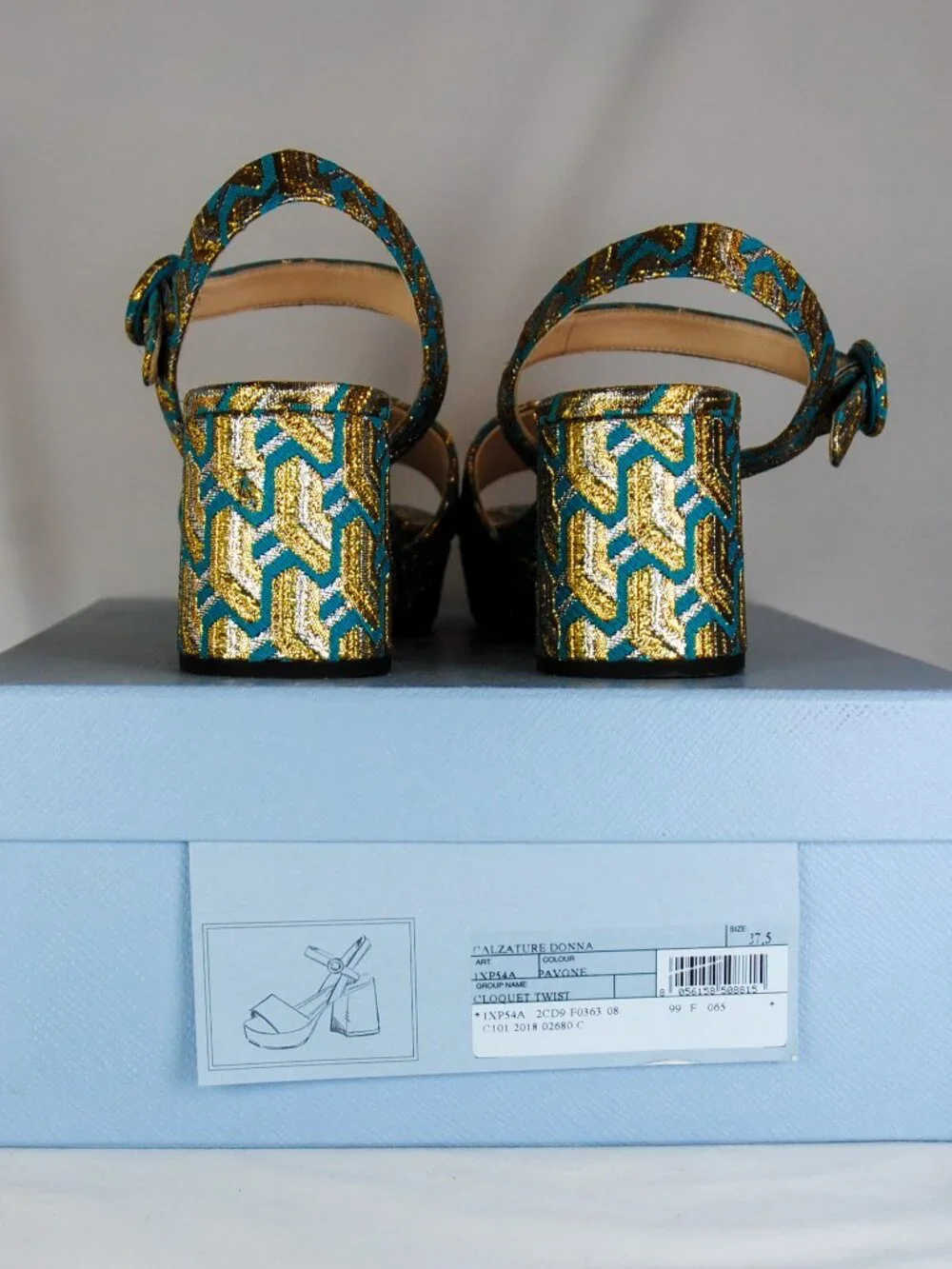 Prada Brocade Low Platform Size 37.5